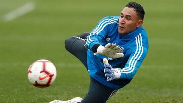 Keylor Navas durante un entrenamiento.