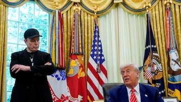 El presidente de Estados Unidos, Donald Trump, y Elon Musk en una conferencia de prensa en la Oficina Oval de la Casa Blanca en Washington, D.C., EE. UU.