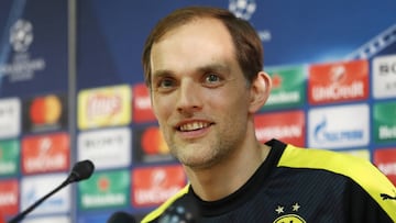 Thomas Tuchel durante la rueda de prensa previa al partido entre el Mónaco y el Borussia Dortmund.