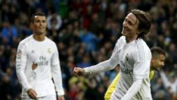 Modric celebra el gol.