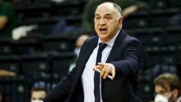 Pablo Laso, durante un partido del Real Madrid en la Euroliga