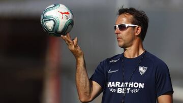 Lopetegui, en el entrenamiento del Sevilla