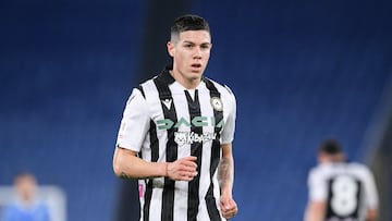 Nehuén Pérez, cedido por el Atlético, en el Lazio-Udinese