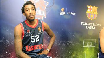 Jordan McRae, durante la presentación de la edición 2017-18 de la Euroliga.