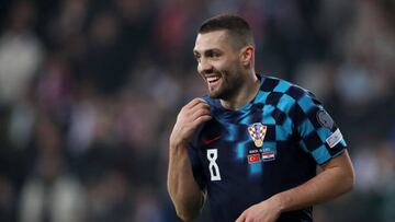 BURSA, TURKEY - MARCH 28: Mateo Kovacic of Croatia celebrates a goal during the UEFA EURO 2024 qualifying round group D match between Turkey and Croatia at at Bursa Buyuksehir Belediye Stadyumu on March 28, 2023 in Bursa, Turkey. (Photo by Slavko Midzor/Pixsell/MB Media/Getty Images)