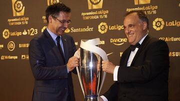 Javier Tebas y Bartomeu. 