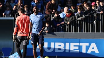 Sadiq Umar, en el primer entrenamiento de Pellegrino Matarazzo como entrenador de la Real Sociedad.