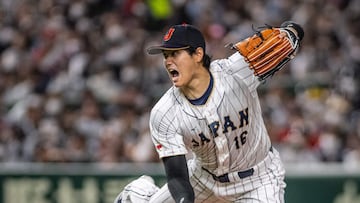 Japan's Shohei Ohtani pitches during the World Baseball Classic (WBC) quarter-final game between Japan and Italy at the Tokyo Dome in Tokyo on March 16, 2023. (Photo by Yuichi YAMAZAKI / AFP)