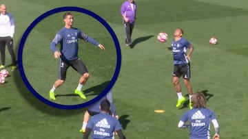 El control de Danilo que desató burlas de Cristiano en práctica