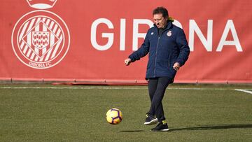 Eusebio, durante un entrenamiento del Girona.
