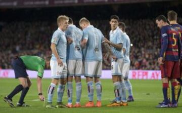 Barrera en el partido Barcelona - Celta de Vigo 