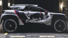 El 3008 DKR con el que Sainz, Loeb, Peterhansel y Despres correrán el próximo Dakar.