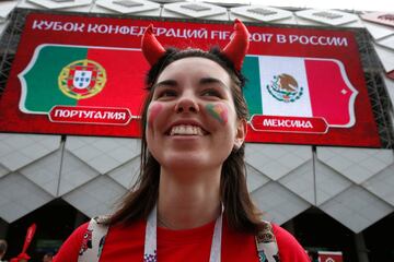 Feliz en el Portugal vs. México.