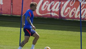 Wass, durante un entrenamiento del Atlético.