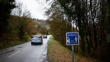 A view shows the D16 road where Alex Batty, an adolescent from Britain, who disappeared six years ago in Spain was picked up by Fabien Accidini in Chalabre, France, December 15, 2023. REUTERS/Stephane Mahe