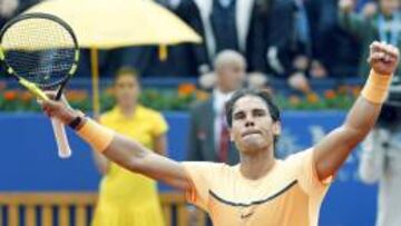 Nadal celebra su victoria.