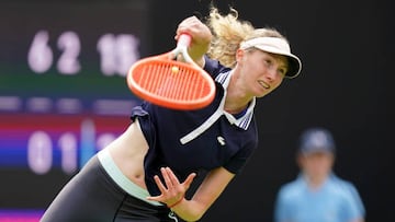 Cristina Bucsa in action against Rebecca Marino on day two of the Rothesay Classic Birmingham at Edgbaston Priory Club. Picture date: Sunday June 12, 2022. (Photo by Jacob King/PA Images via Getty Images)