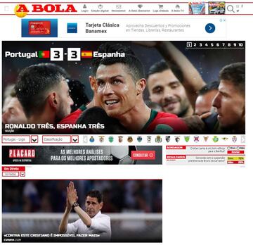 Así reaccionó la prensa mundial al partido de Portugal y España