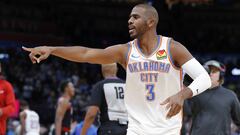 Chris Paul, durante un partido de la NBA con los Oklahoma City Thunder