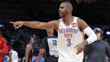 Chris Paul, durante un partido de la NBA con los Oklahoma City Thunder