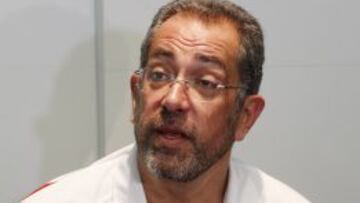 Orenga, durante una rueda de prensa en el pasado Eurobasket de Eslovenia.