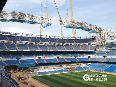 Ni la lluvia ni la DANA frenan las obras del nuevo Bernabéu