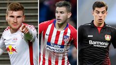 Timo Werner (RB Leipzig), Lucas Hern&aacute;ndez (Atl&eacute;tico) y Kai Havertz (Leverkusen), objetivos del Bayern.