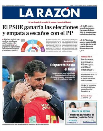 Las portadas de la prensa tras la eliminación de España