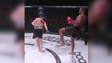 16 segundos... y a dormir por KO: el sonido es estremecedor