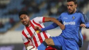 Pedro León, durante el partido de Copa frente al Almería.