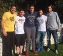 Messi disfruta de un asado con Mascherano, Pinto y Busquets