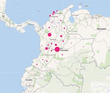 Mapa de casos y muertes por coronavirus por departamentos en Colombia: hoy, 21 de noviembre
