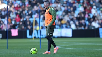 Iago Aspas durante un entrenamiento celebrado en Balaídos.