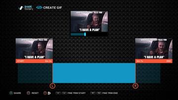Pantalla de creación de GIFs en PS4