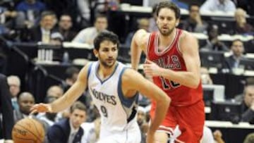 Duelo de españoles en la NBA Ricky Rubio contra Pau Gasol.