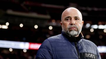 MADRID, SPAIN - MARCH 4:  Coach Jorge Sampaoli of Sevilla FC  during the La Liga Santander  match between Atletico Madrid v Sevilla at the Estadio Civitas Metropolitano on March 4, 2023 in Madrid Spain (Photo by David S. Bustamante/Soccrates/Getty Images)