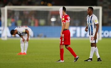 Soccer Football - FIFA Club World Cup - CF Pachuca vs Wydad AC - Zayed Sports City Stadium, Abu Dhabi, United Arab Emirates - December 9, 2017 Wydad’s Achraf Bencharki looks dejected after the match REUTERS/Matthew Childs
