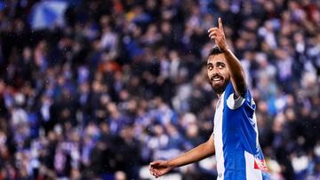 Borja Iglesias celebra un gol con el Espanyol.