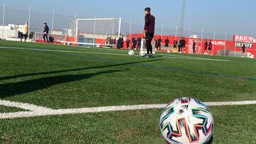 El Sevilla se entrena en c&eacute;sped artificial. 