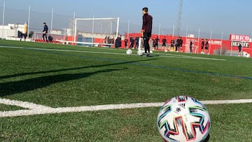 El Sevilla se entrena en c&eacute;sped artificial. 