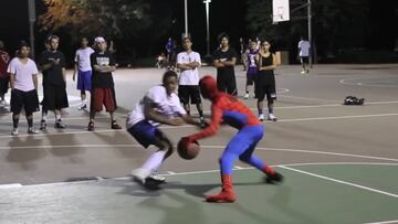 'Spiderman' shows off insane skills on the basketball court