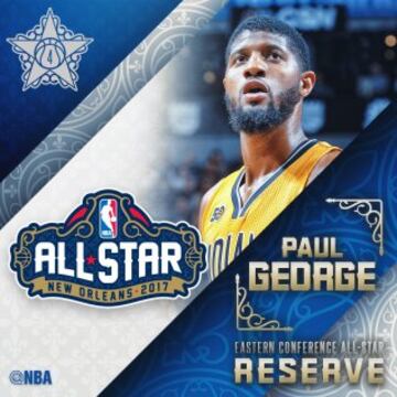 Paul George (Indiana Pacers). Titular en 2014 y 2016, vivirá su cuarto All Star Game. El año pasado fue el mejor en el Este con 41 puntos (a uno del récord de Chamberlain) y 16/26 en tiros de campo. Anotó 9 triples, el tope en un Partido de las Estrellas.