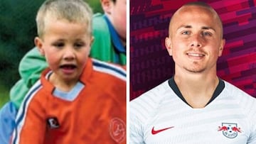 Angeli&ntilde;o en el Berganti&ntilde;os de peque&ntilde;o y en el RB Leipzig de mayor.