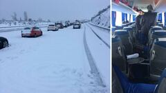 El Cerceda, 12 horas atrapado por la nieve en su viaje a Madrid