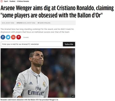 Wenger: "Algunos sólo piensan en el Balón de Oro"