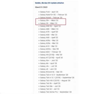 El Samsung Galaxy S9 no tendrá Android 10 hasta marzo