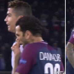 ¿Es lo que parece lo que Alves pegó a Cristiano en el brazo?