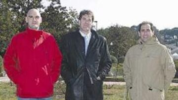 <b>HISTÓRICOS. </b>Zapata, Fernando y José Ángel Arcega. Abajo, el CAI del 90.