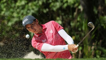 THE WOODLANDS, TEXAS - APRIL 27: Carlota Ciganda of Spain plays her shot from the bunker on the 17th hole during the final round of The Chevron Championship 2025 at The Club at Carlton Woods on April 27, 2025 in The Woodlands, Texas. Sarah Stier/Getty Images/AFP (Photo by Sarah Stier / GETTY IMAGES NORTH AMERICA / Getty Images via AFP)