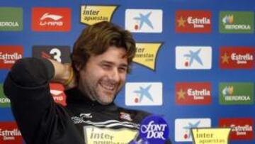 <b>CONFIADO. </b>Pochettino, ayer, relajado en la sala de prensa.